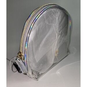 Cross Si Inc Clear Holographic Cosmetics Travel Flight Acceptable Bag NEW 8.5"